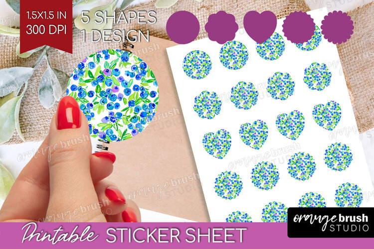 Fruit Round Sticker - Summer Printable Sticker Sheet example image 1