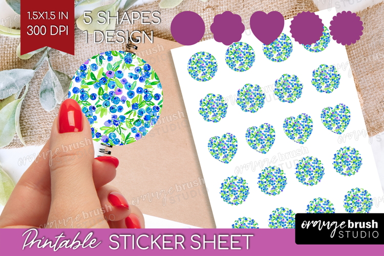 Fruit Round Sticker - Summer Printable Sticker Sheet