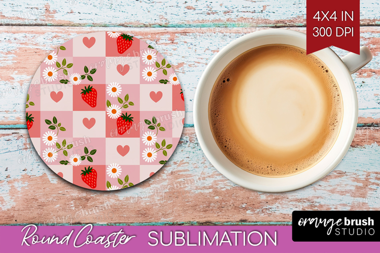 Summer Fruit Round Coaster - Fruit Coaster PNG Sublimation