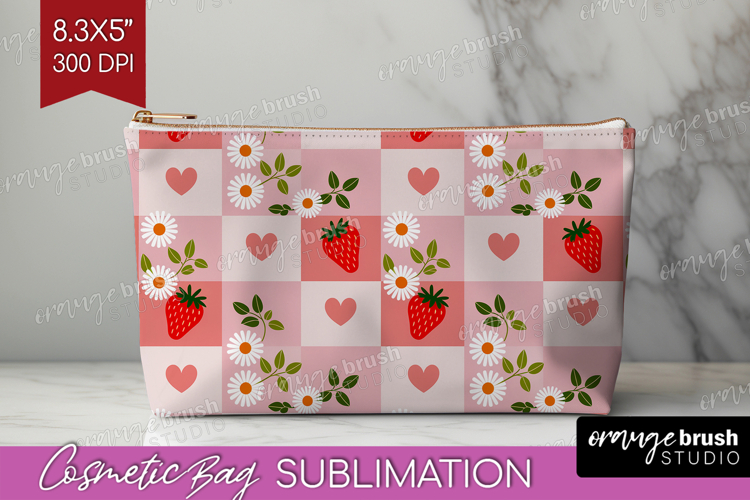 Summer Fruit Cosmetic Bag - Fruit Makeup Bag PNG Sublimation example image 1