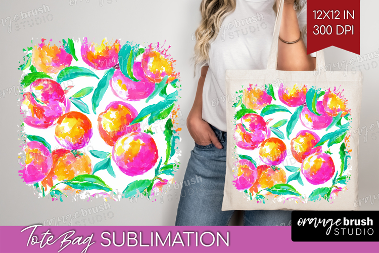 Fruit Tote Bag - Summer Tote Bag PNG Sublimation