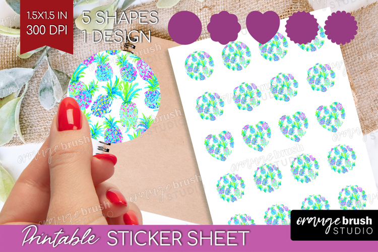 Fruit Round Sticker - Summer Printable Sticker Sheet