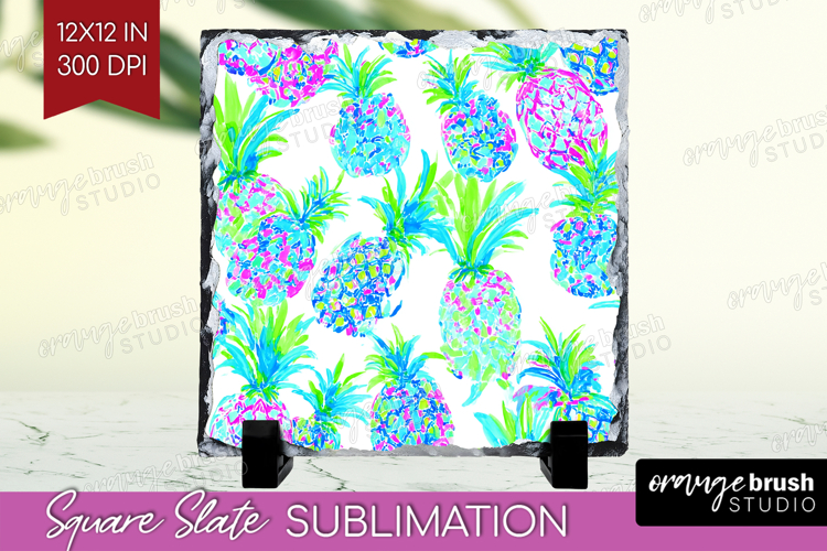 Fruit Slate PNG - Summer Square Slate Sublimation