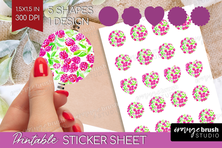 Fruit Round Sticker - Summer Printable Sticker Sheet