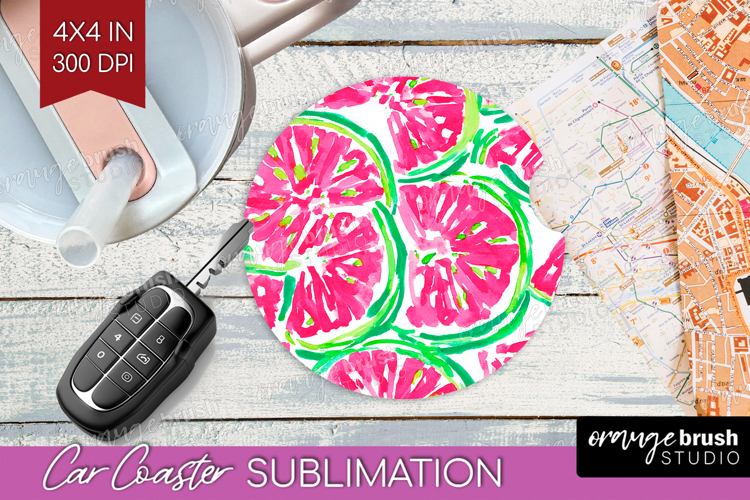Fruit Car Coaster - Summer Coaster PNG Sublimation