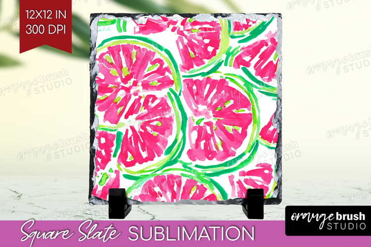 Fruit Slate PNG - Summer Square Slate Sublimation