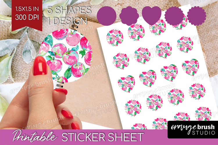 Fruit Round Sticker - Summer Printable Sticker Sheet