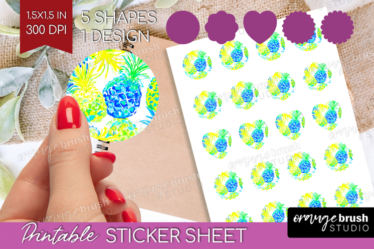Fruit Round Sticker - Summer Printable Sticker Sheet