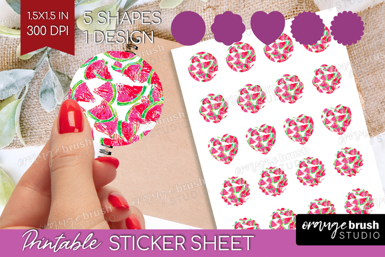 Fruit Round Sticker - Summer Printable Sticker Sheet