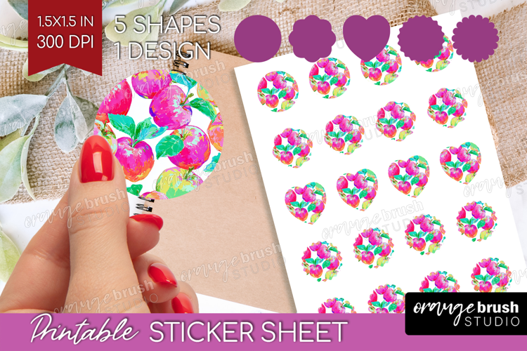 Fruit Round Sticker - Summer Printable Sticker Sheet