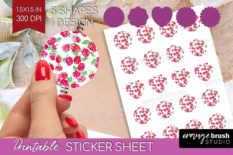 Fruit Round Sticker - Summer Printable Sticker Sheet