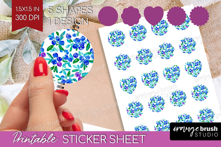 Fruit Round Sticker - Summer Printable Sticker Sheet