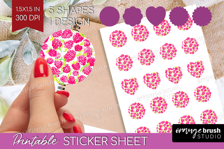 Fruit Round Sticker - Summer Printable Sticker Sheet