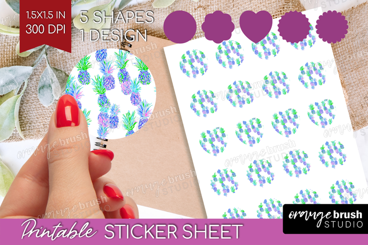 Fruit Round Sticker - Summer Printable Sticker Sheet
