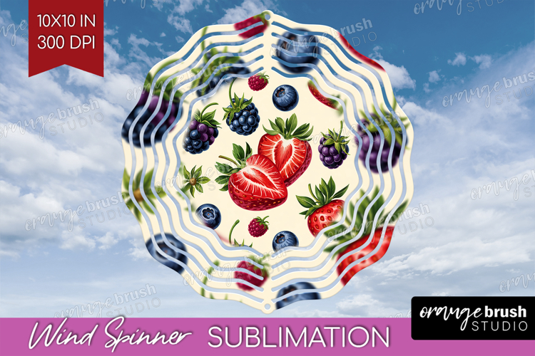 Summer Fruit Wind Spinner Sublimation PNG - Fruit Round