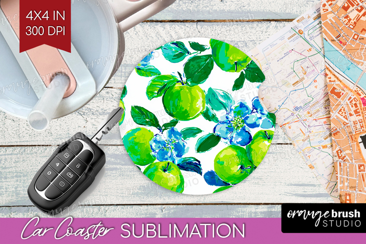 Fruit Car Coaster - Summer Coaster PNG Sublimation