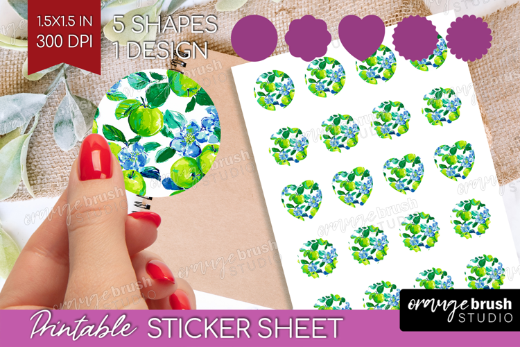 Fruit Round Sticker - Summer Printable Sticker Sheet