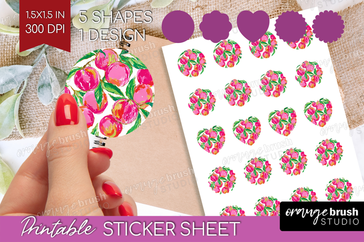 Fruit Round Sticker - Summer Printable Sticker Sheet