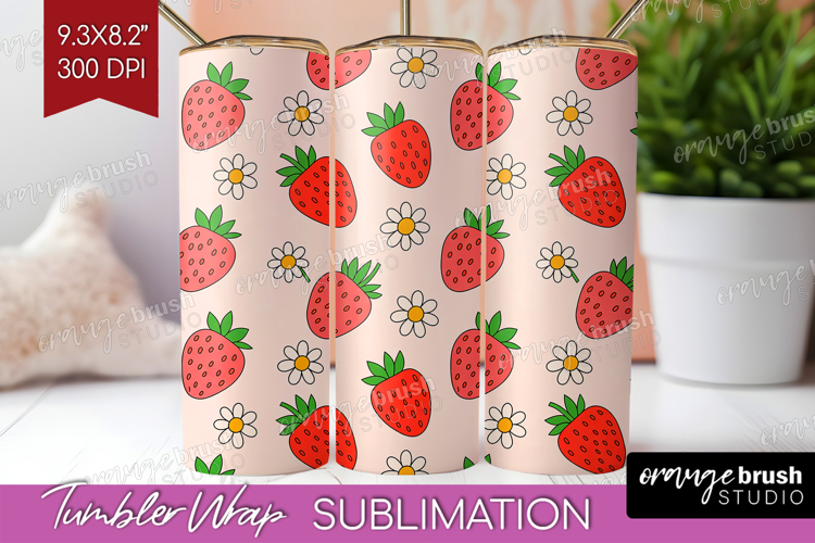 Summer Fruit Tumbler Wrap - Fruit Tumbler PNG Sublimation
