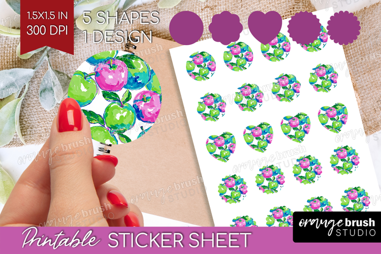Fruit Round Sticker - Summer Printable Sticker Sheet