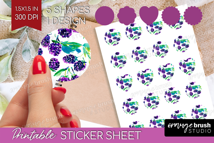 Fruit Round Sticker - Summer Printable Sticker Sheet