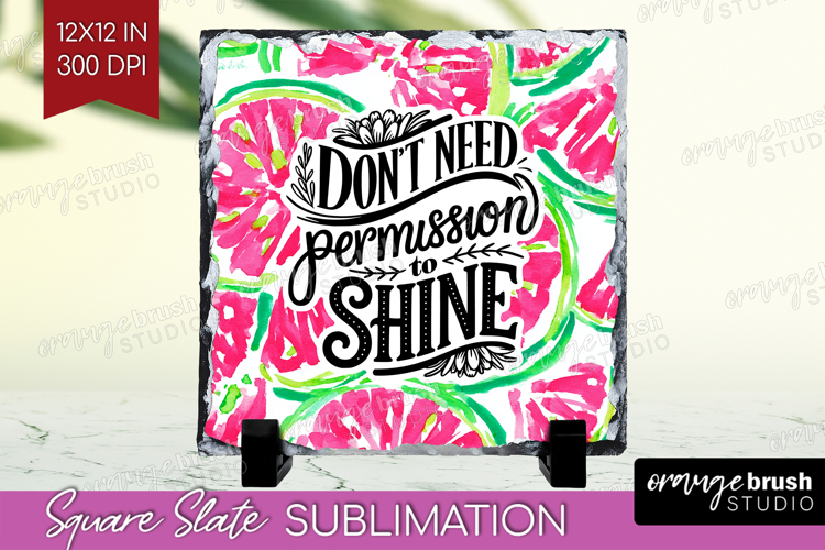 Inspirational Quote Slate PNG - Summer Fruit Square Slate