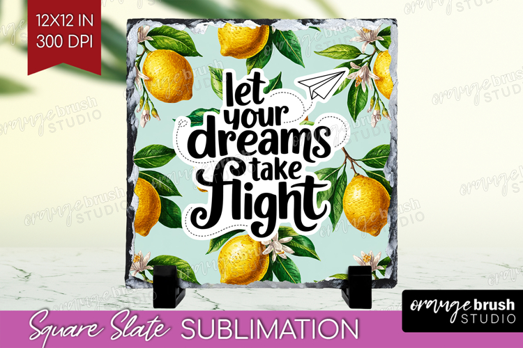 Inspirational Quote Slate PNG - Summer Fruit Square Slate