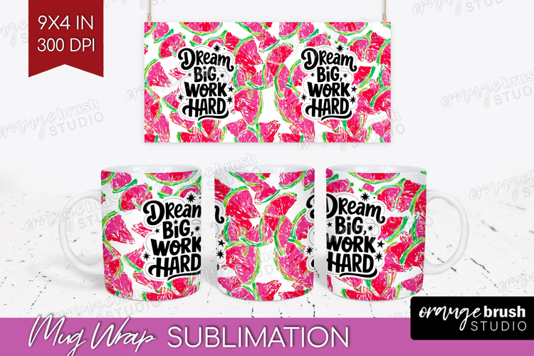 Inspirational Quote Mug Wrap - Summer Fruit Mug PNG