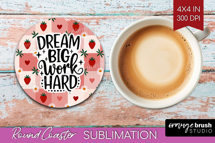 Inspirational Quote Round Coaster - Summer Fruit Coaster PNG