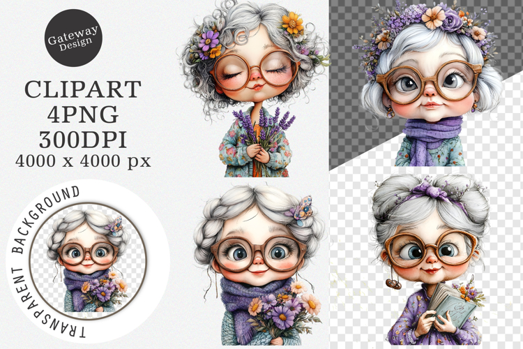 Summer Funny Grandma Clipart - Summer Grandma Png