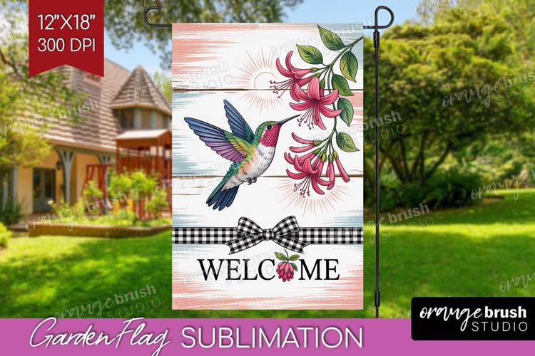 Summer Garden Flag Sublimation - Sping Welcome Sign PNG