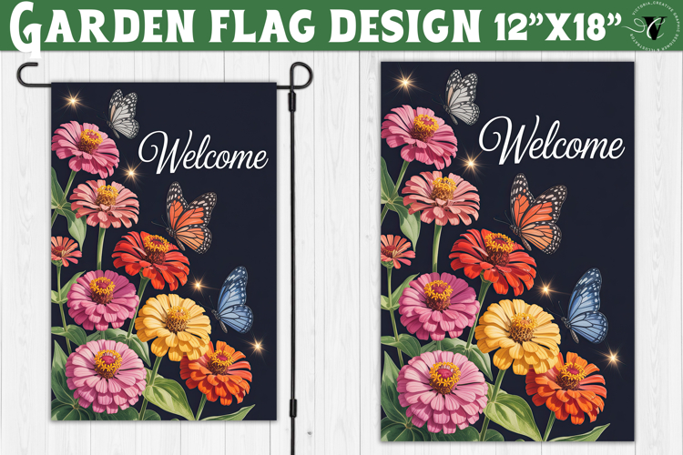 Flowers Garden flag | Welcome Floral Design
