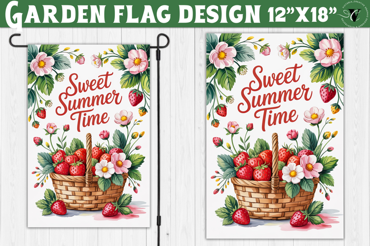 Sweet Summer Time Garden flag | Welcome Floral Design
