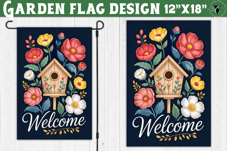Flowers Garden flag | Welcome Floral Design
