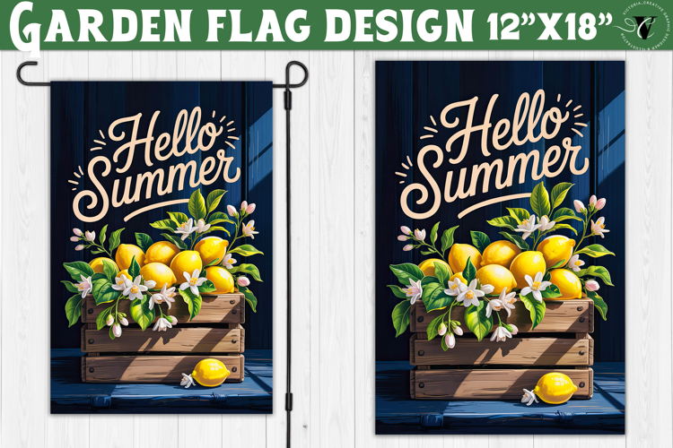 Lemon Garden flag | Welcome Floral Design example image 1