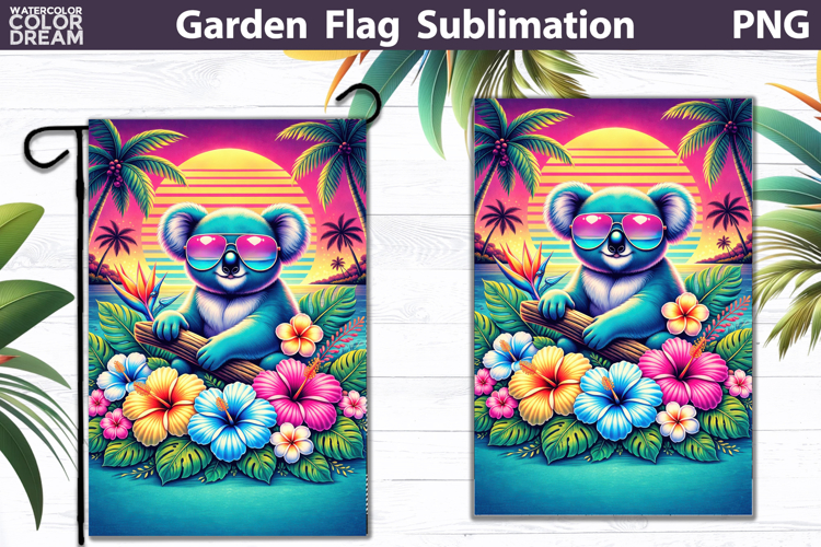 Tropical Koala Garden Flags | Summer Sunset Decor