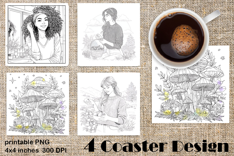 Summer girls Coaster Design |Coloring pages