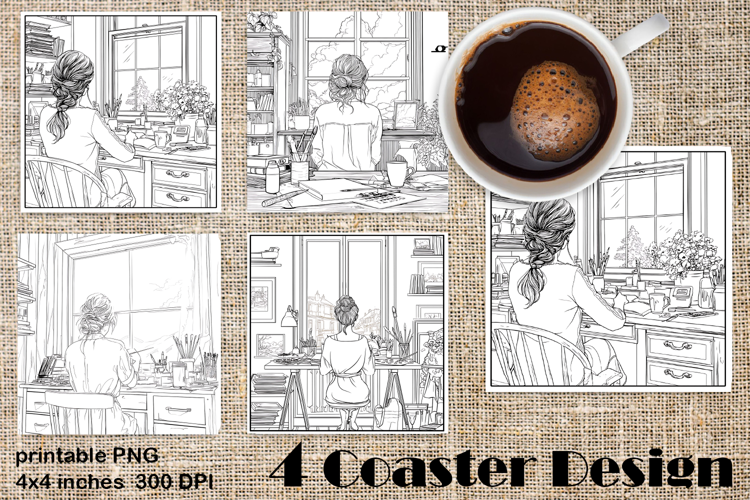 Summer girls Coaster Design |Coloring pages