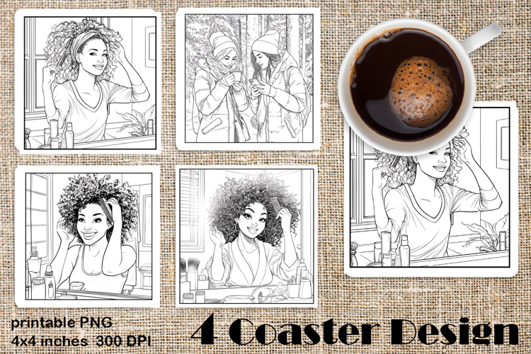 Summer girls Coaster Design |Coloring pages