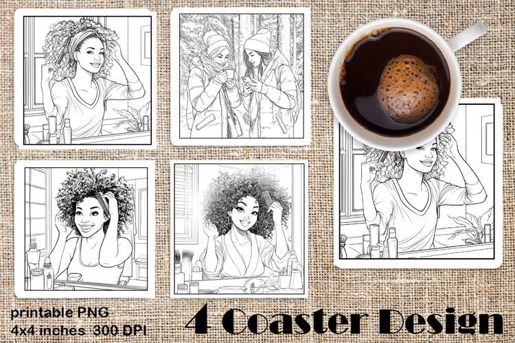 Summer girls Coaster Design |Coloring pages