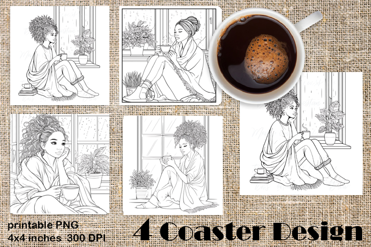 Summer girls Coaster Design |Coloring pages