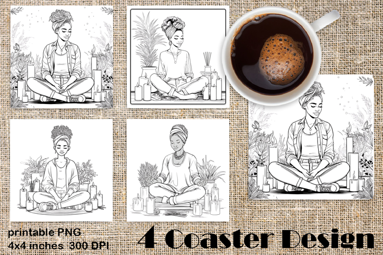 Summer girls Coaster Design |Coloring pages