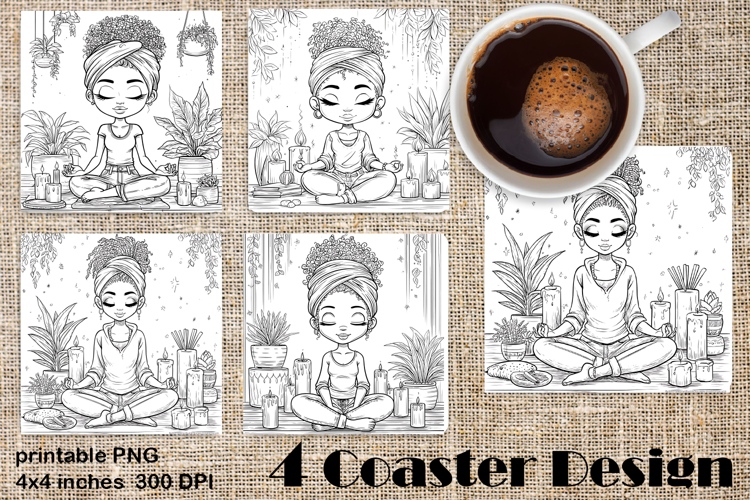 Summer girls Coaster Design |Coloring pages
