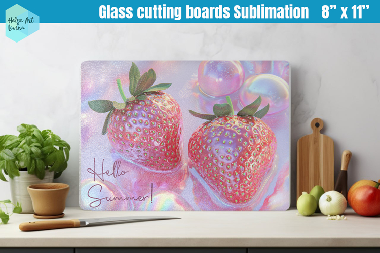 Summer Glass Cutting Boards Kitchen