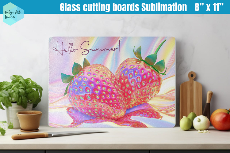 Summer Glass Cutting Boards Kitchen