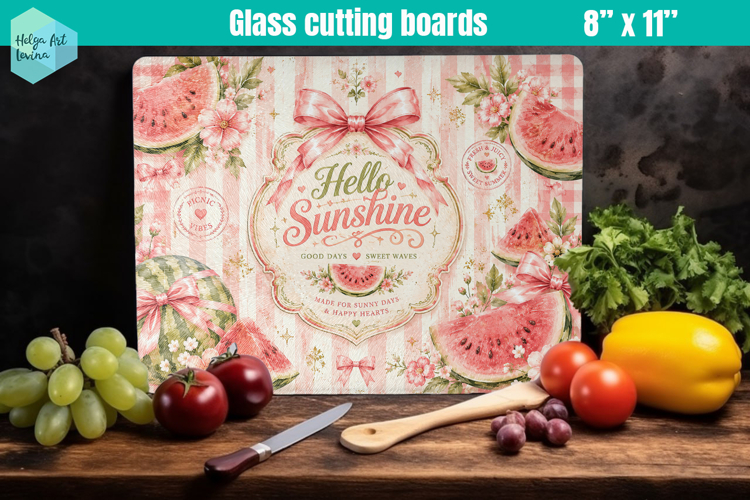 Summer fruit Glass Cutting Boards Kitchen
