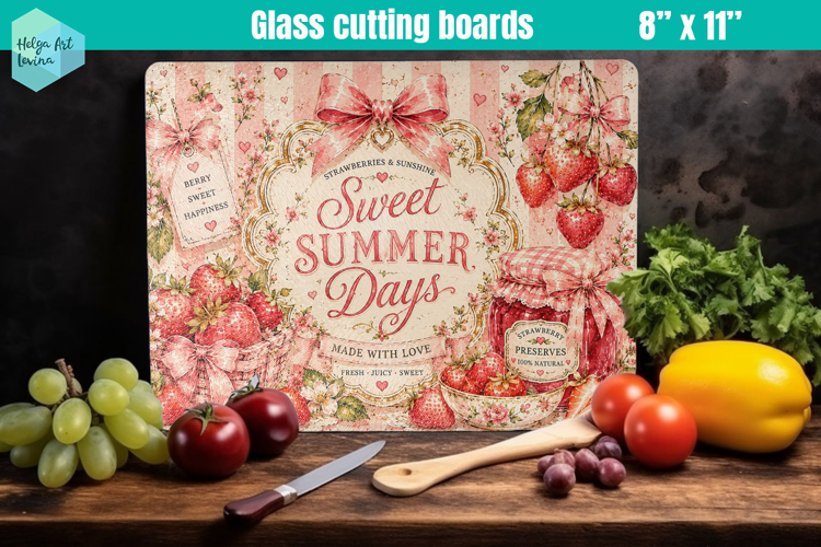 Summer fruit Glass Cutting Boards Kitchen
