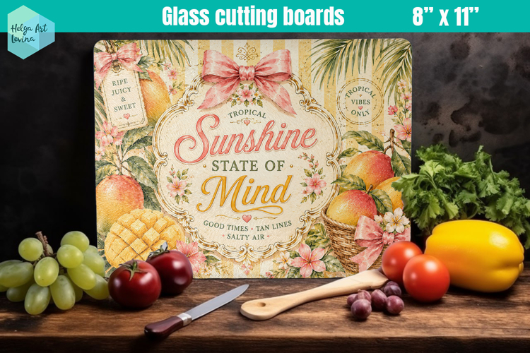 Summer fruit Glass Cutting Boards Kitchen