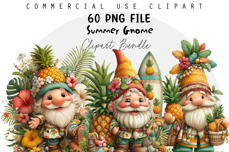 Summer Gnome Sublimation PNG Bundle