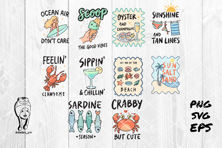 Summer Coastal SVG PNG Bundle
